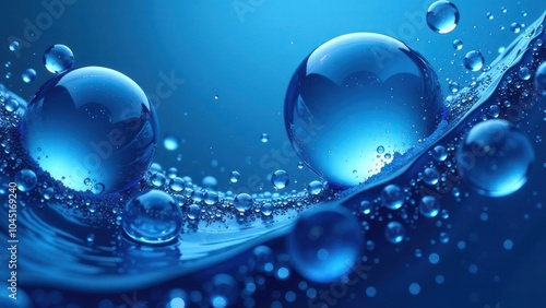 Wallpaper Mural Serum or water drops connection. Texture of organic oil bubbles on bright background. Concept of skin moisturizing. Oil and water bubbles macro photography. Torontodigital.ca