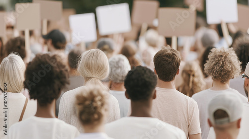 Diverse Crowd at Peaceful Protest for Equal Rights