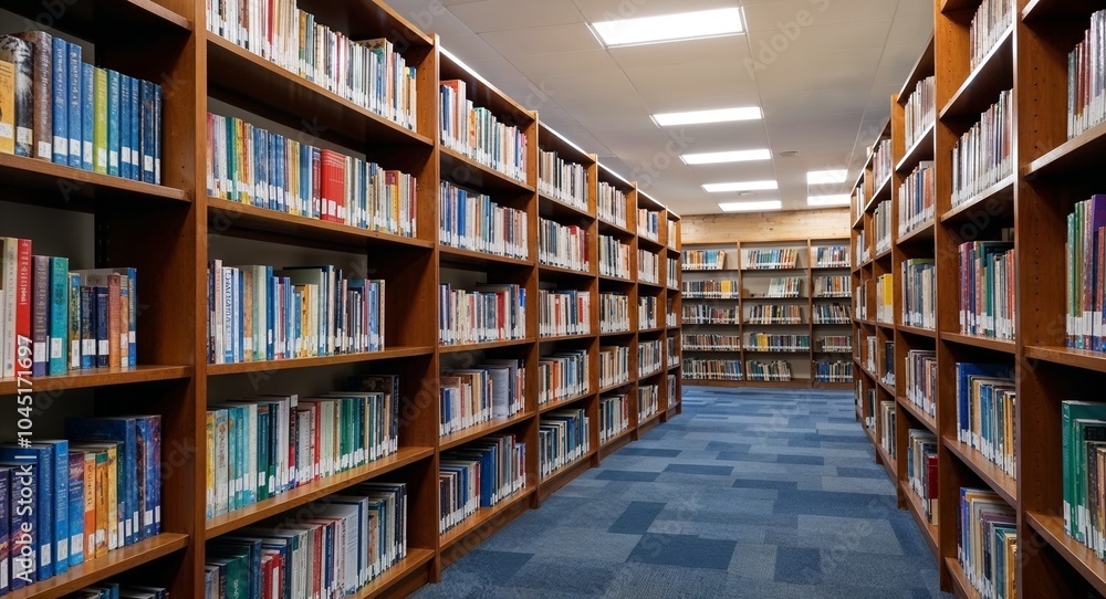 Library bookshelves filled with books background rows of bookshelves filled with educational books Library bookshelves filled with books background rows of bookshelves filled with educational books