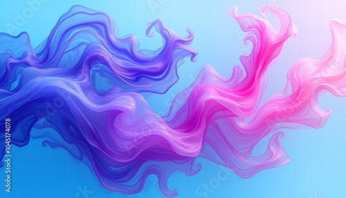 Abstract Ethereal Cloud of Swirling Acrylic Pigments in Water