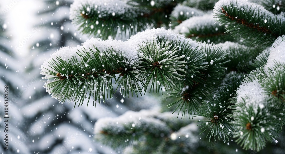 Sparkling snow on pine branches background frosty pine tree branches covered in twinkling snow Sparkling snow on pine branches background frosty pine tree branches covered in twinkling snow