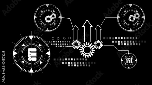 Abstract blue tone city town connected dots isolated  on bright black background. Technology concept design