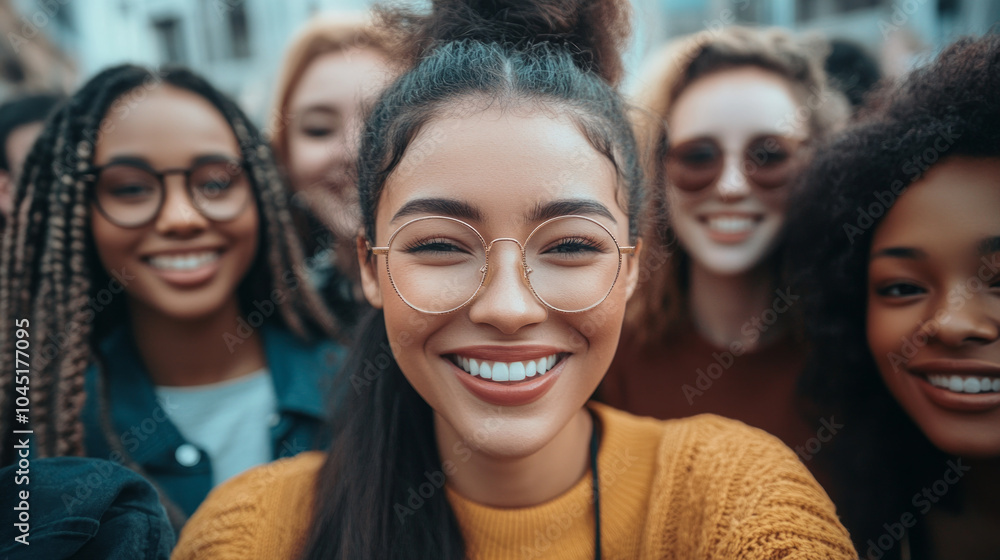 A large group of multiracial people stood together in a team A large group of multiracial people stood together in a team