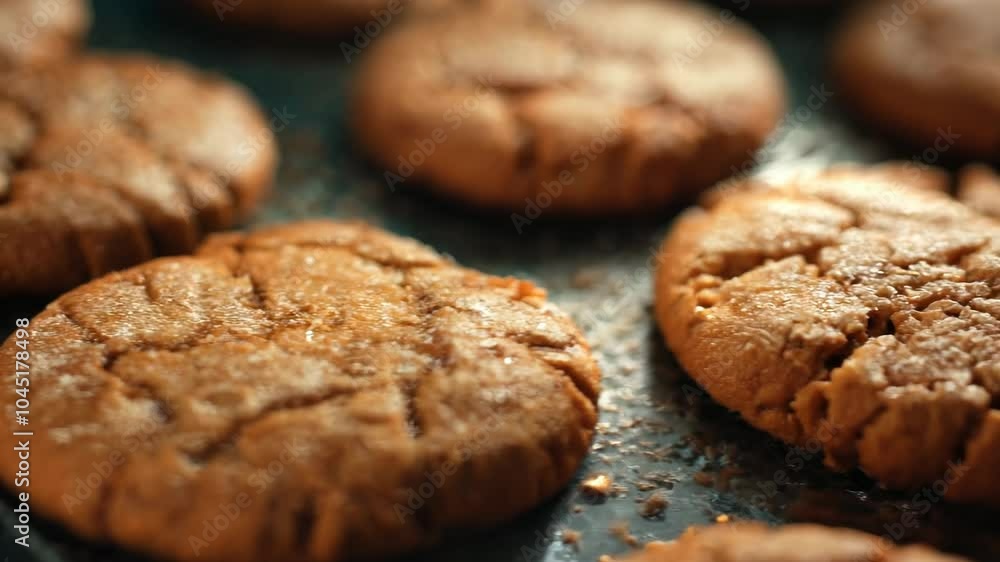 Close up of a plate of cookies with a brown color. The cookies are arranged in a row and have a crumbly texture Close up of a plate of cookies with a brown color. The cookies are arranged in a row and have a crumbly texture