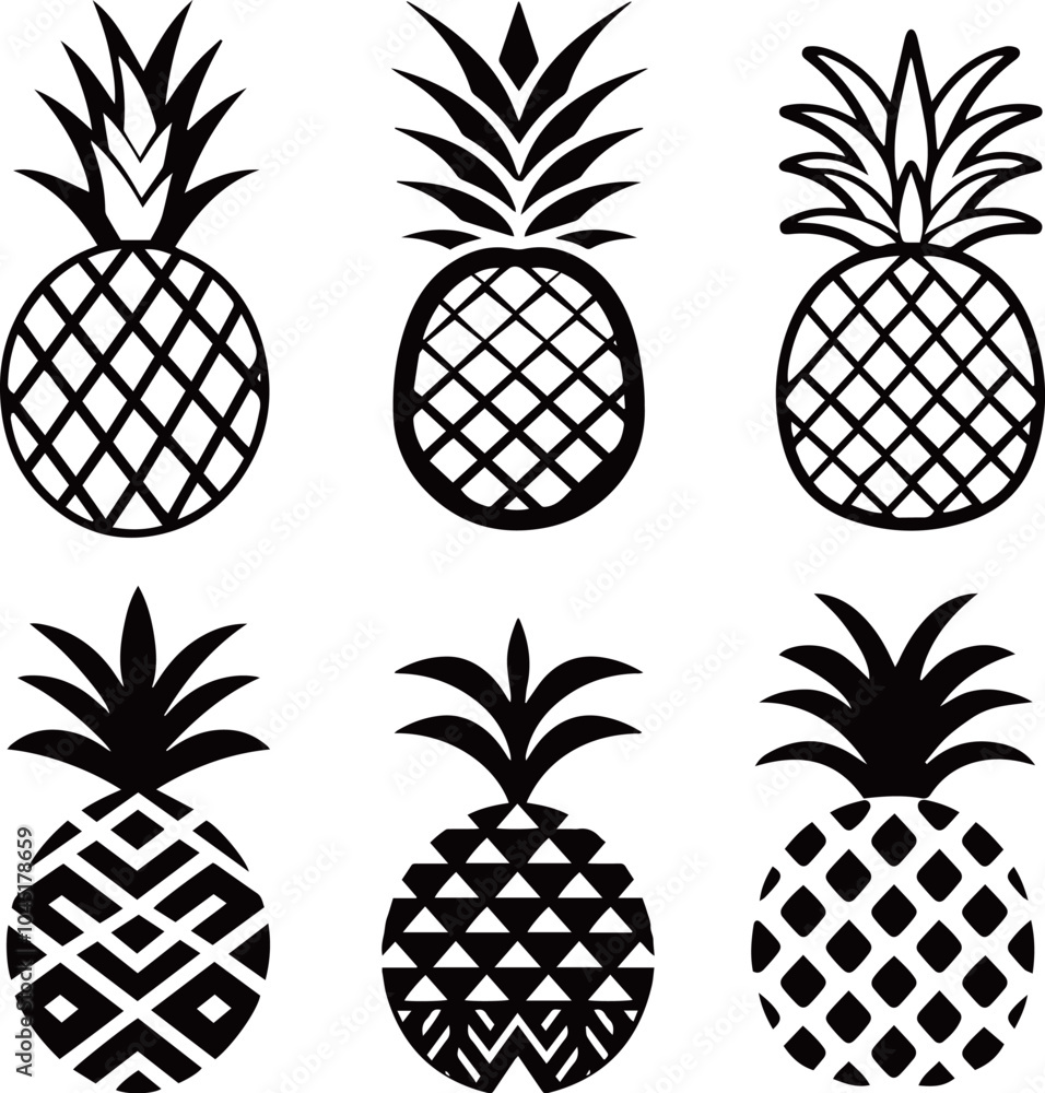 Obraz premium set of pineapple fruit