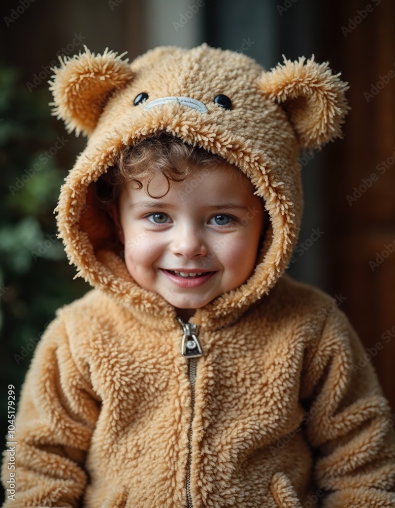 Charming little boy in a fluffy suit Charming little boy in a fluffy suit