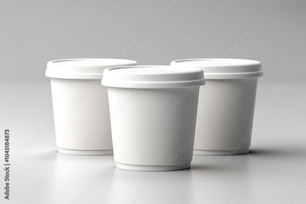 Yogurt container cup coffee white. Yogurt container cup coffee white.