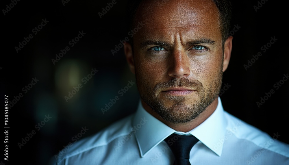 Confident young businessman in a formal shirt and tie, posing professionally Confident young businessman in a formal shirt and tie, posing professionally