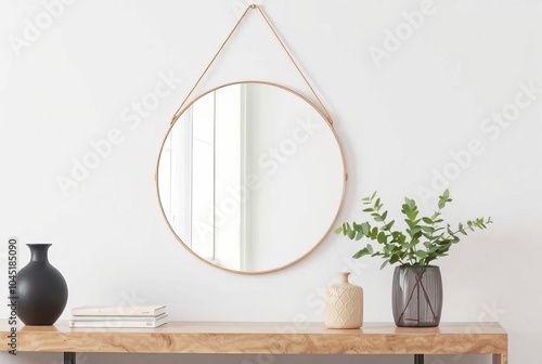 Wire Frame Mirror A mirror with a delicate wire frame offering a