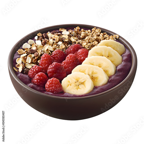 Healthy Acai Bowl with Fresh Fruits and Granola