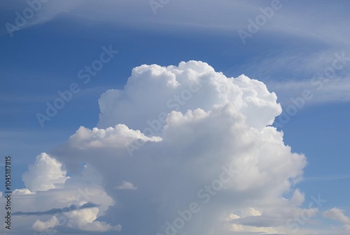 Cumulus mediocris (Cu med) Moderate sized cumulus with some vert photo