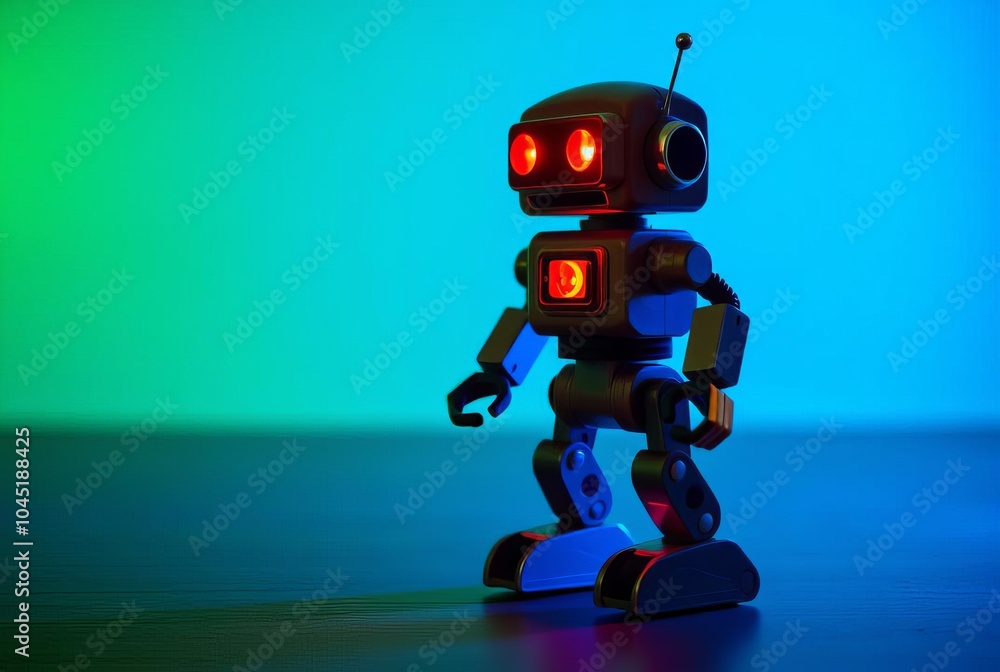 Wind up Robot with Flashing Lights Wind up robot that walks and Wind up Robot with Flashing Lights Wind up robot that walks and