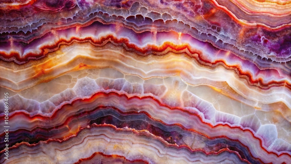 Extreme close-up purple white red colored onyx slab with light shining through, natural stone, texture, abstract, background Extreme close-up purple white red colored onyx slab with light shining through, natural stone, texture, abstract, background