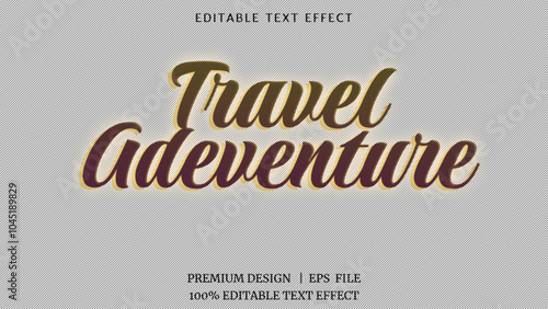 Travel Adventure text effect abstract background  with bold style use for logo and banner headline