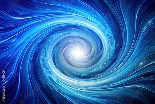 Abstract Blue Swirl with White Light - Movement and Energy