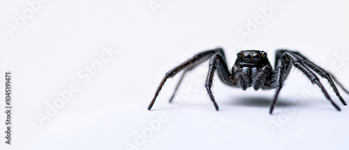 Closeup of a Black Jumping Spider with Large Eyes