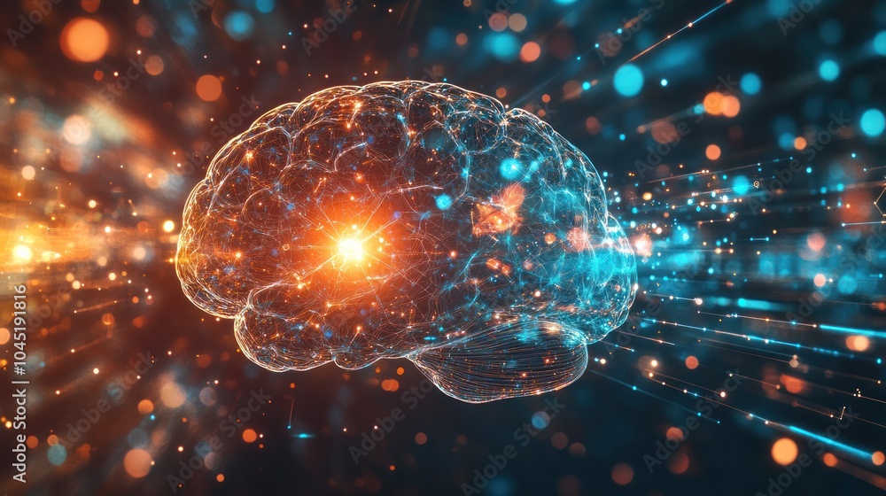 close-up of a human brain with neural networks and quantum fields superimposed, emitting radiant light and connecting to the universe beyond close-up of a human brain with neural networks and quantum fields superimposed, emitting radiant light and connecting to the universe beyond