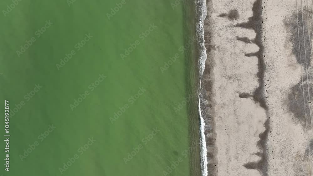 Sandy neck beach with clear green water and sandy shore in cape cod, massachusetts, aerial view Sandy neck beach with clear green water and sandy shore in cape cod, massachusetts, aerial view