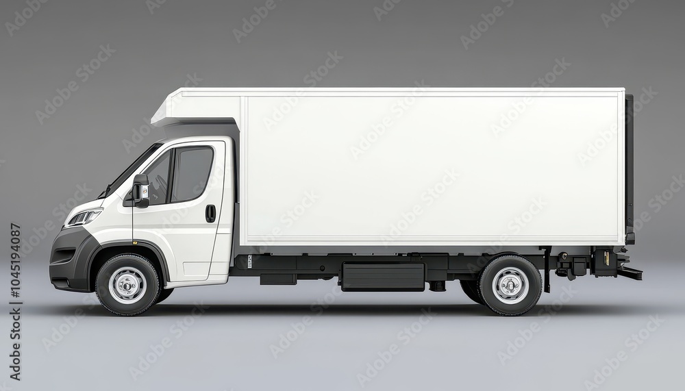 Delivery van isolated against a simple background in a studio setting Delivery van isolated against a simple background in a studio setting