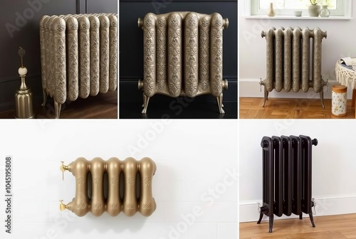 Replace modern radiators with vintage style models featuring orn photo