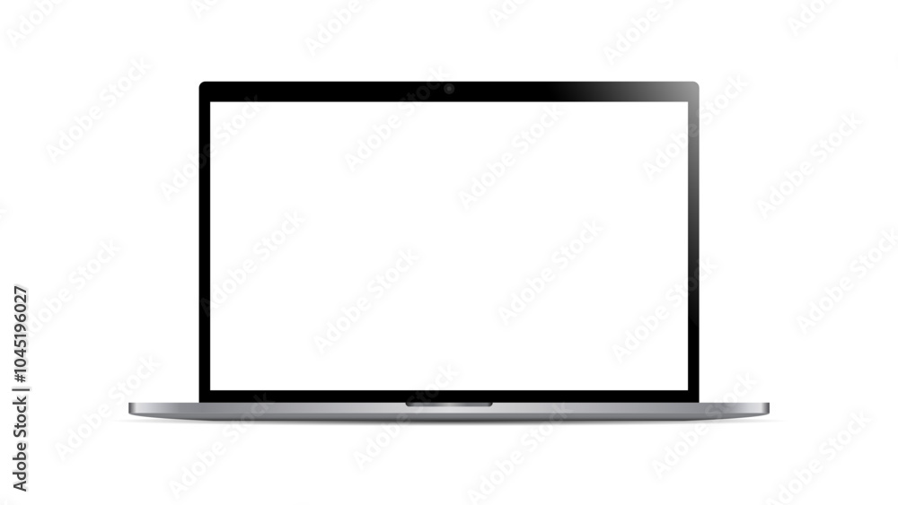 Laptop modern mockup. Realistic laptop front view. Blank screen display notebook. Opened computer screen. Laptop modern mockup. Realistic laptop front view. Blank screen display notebook. Opened computer screen.