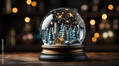 Whimsical Snow Globe with Christmas Scene