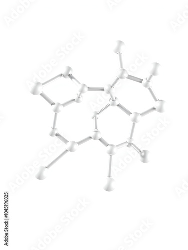 3D image of Shikimic acid skeletal formula - molecular chemical structure of  cyclohexene isolated on white background photo