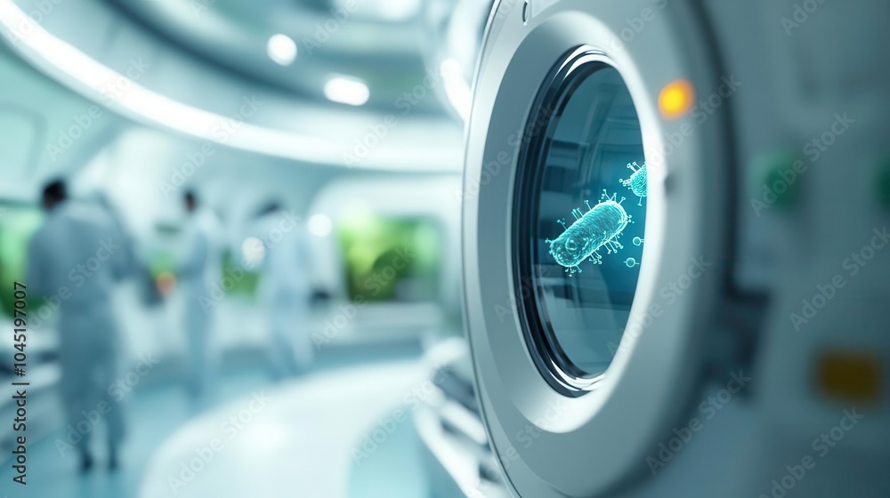 Futuristic laboratory view with advanced technology and medical equipment. Futuristic laboratory view with advanced technology and medical equipment.