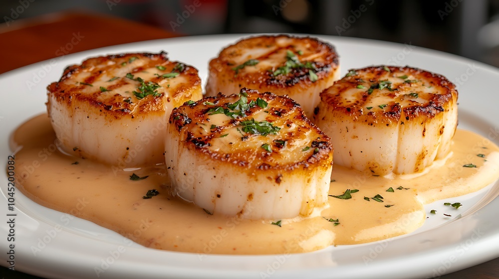 Indulge in exquisite grilled scallops with creamy sauce a culinary delight to savor and share Indulge in exquisite grilled scallops with creamy sauce a culinary delight to savor and share