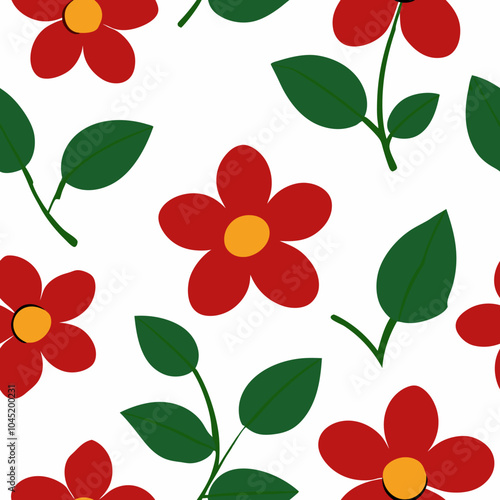 Flowers seamless pattern - vector illustration.