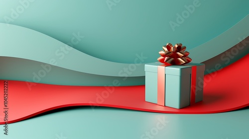 Wallpaper Mural 3D Elegant Gift Box on Colorful Background. Christmas Theme. Torontodigital.ca