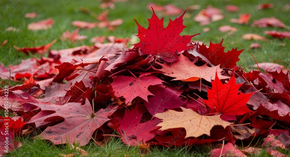 Crimson red leaf pile background a vibrant collection of red leaves in a natural setting Crimson red leaf pile background a vibrant collection of red leaves in a natural setting