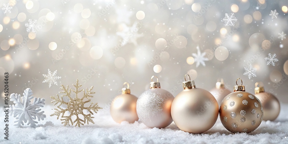festive holiday background with decorations and snowflakes festive holiday background with decorations and snowflakes