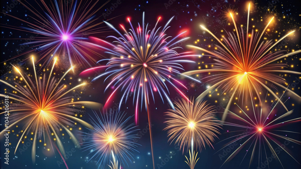 Fototapeta premium 4K Christmas Themed Fireworks