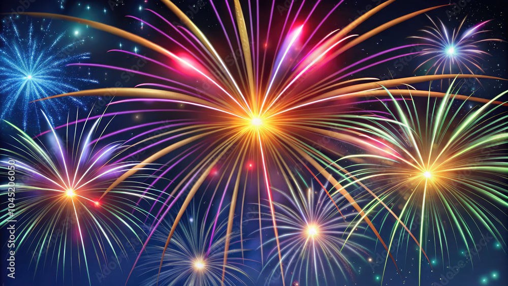 Fototapeta premium 4K Christmas Themed Fireworks