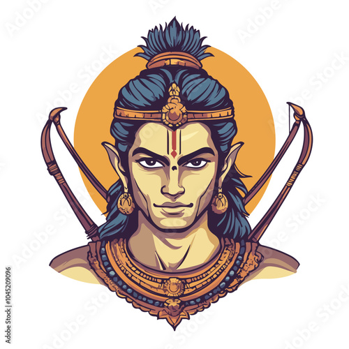 Lord Rama Warrior Vector Illustration Isolated