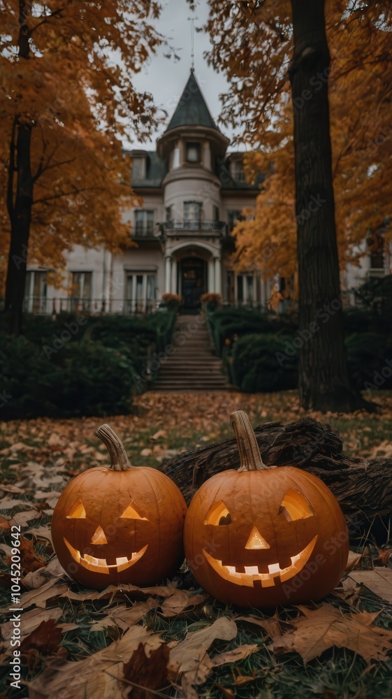 Obraz premium halloween, pumpkin, autumn, orange, holiday, lantern, face, october, scary, fall, decoration, vegetable, jack, carved, evil, horror, jack-o-lantern, celebration, season, spooky, symbol, isolated, smil