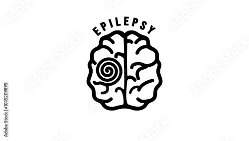 Epilepsy emblem, black isolated silhouette