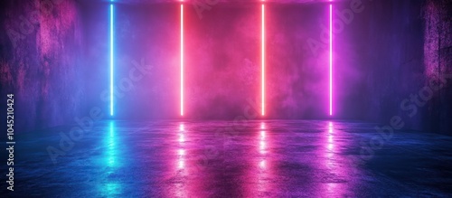 Wallpaper Mural Neon Lights in a Dark Room Torontodigital.ca