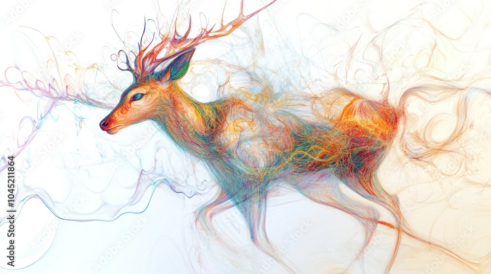 Obraz premium The image of a deer standing gracefully is breathtaking.