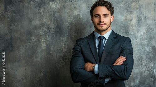 Confident Adult Employee in Classic Suit