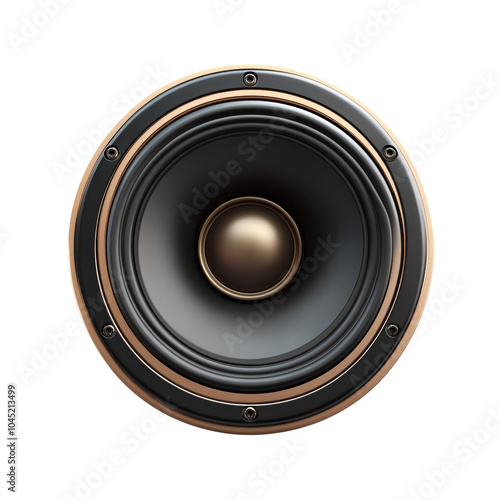 Black audio speaker icon on transparent background photo