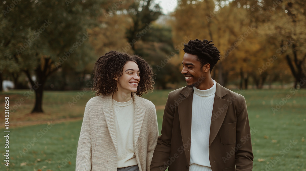 Happy LGBTQ Couple Walking in Park Holding Hands Portrait Happy LGBTQ Couple Walking in Park Holding Hands Portrait
