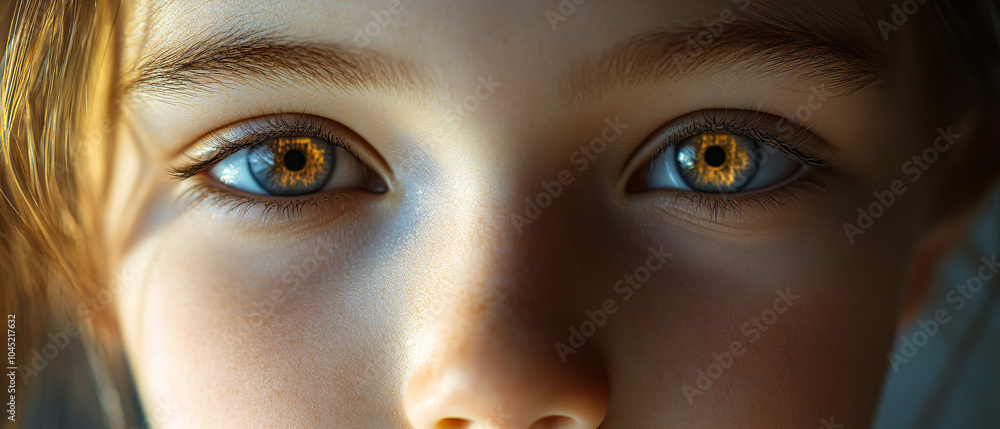 Closeup of a childs eye with a captivating gaze Closeup of a childs eye with a captivating gaze