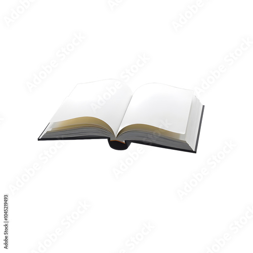 A concept image of an open book hovering in mid-air against a simple background. The book's blank pages symbolize imagination, creativity, and endless possibilities.