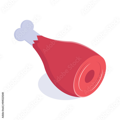 An isometric icon of ham hock in modern style, ready to use vector