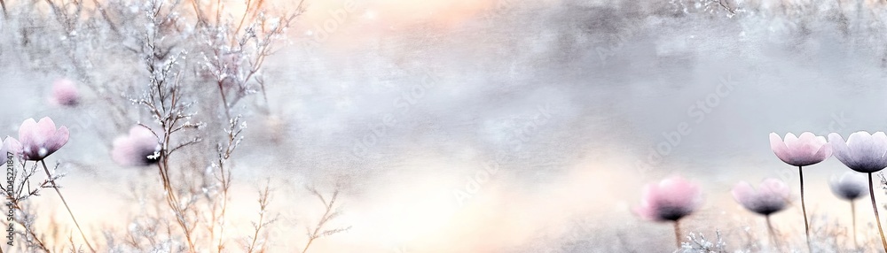 Delicate Watercolor Anemones in Pastel Tones Delicate Watercolor Anemones in Pastel Tones