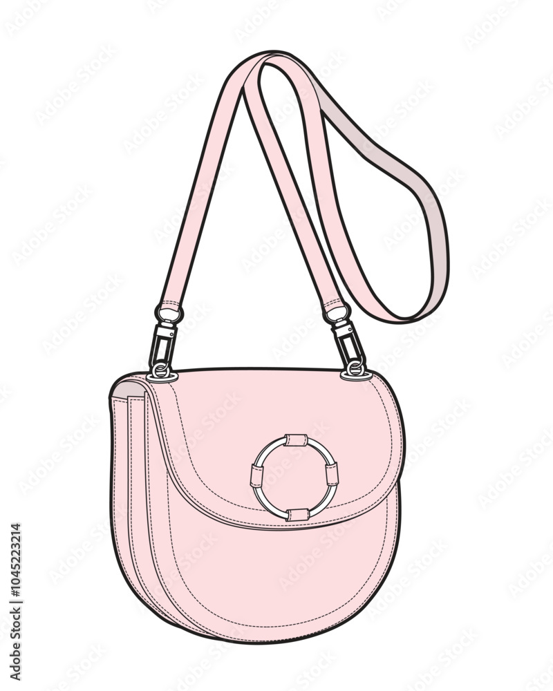 Saddle bag for ladies vector design mockup template. Saddle bag for ladies vector design mockup template.