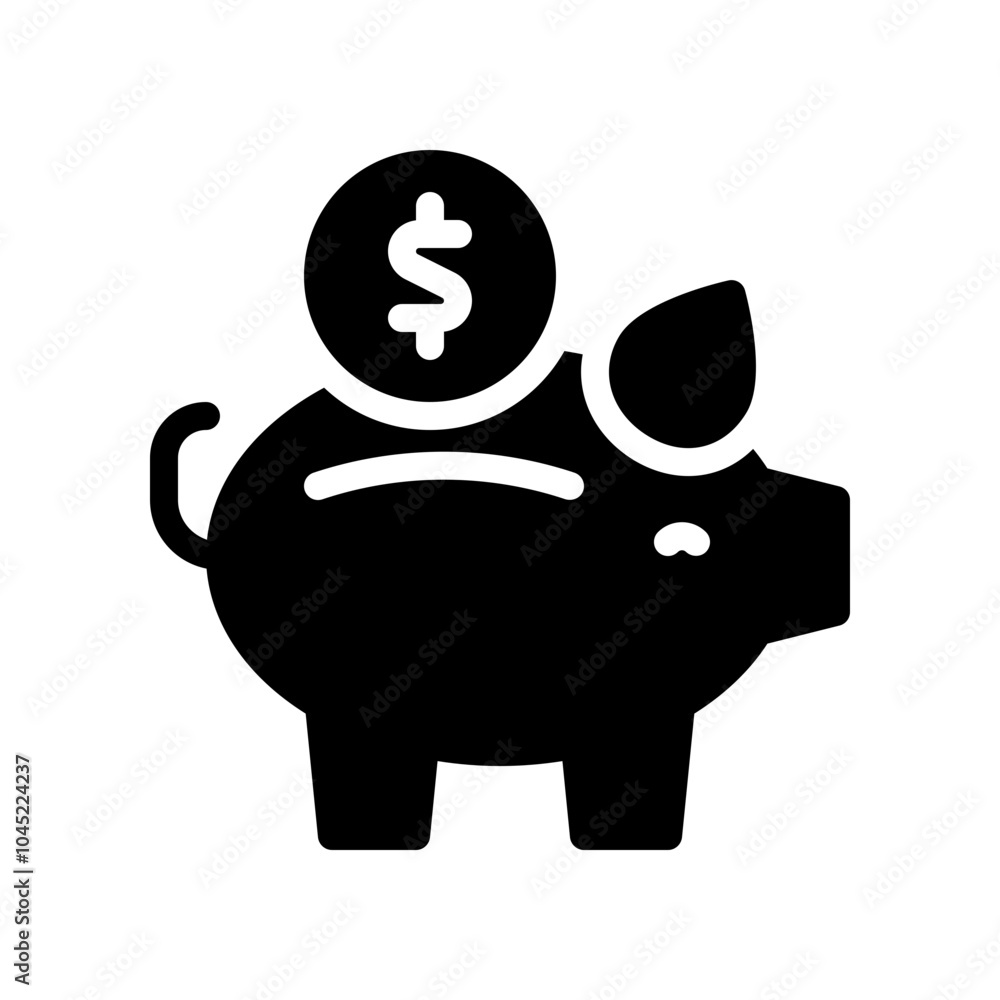 piggy bank glyph icon