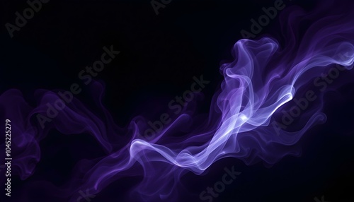 Purple smoke on black ink background, colorful fog, abstract swirling purple ocean sea, acrylic paint pigment underwater. Flowing clouds of colorful swirling blue and purple neon smoke dark abstract 